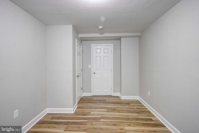 hall featuring light hardwood / wood-style flooring