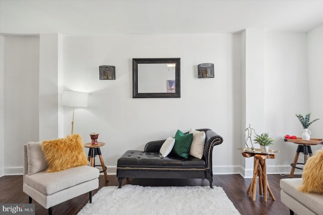 living area featuring dark hardwood / wood-style floors