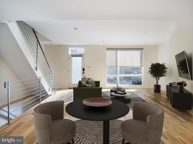 dining room featuring light hardwood / wood-style floors