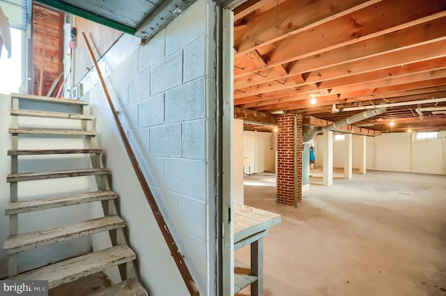 basement featuring a wealth of natural light