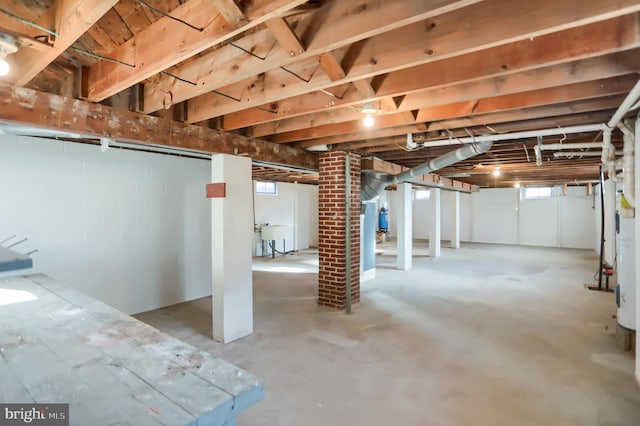 basement with sink