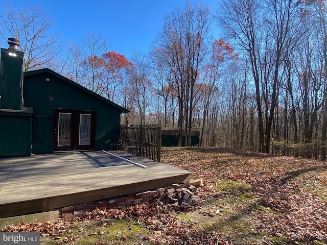 view of yard with a deck