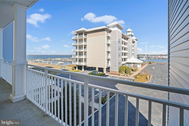 balcony with a water view