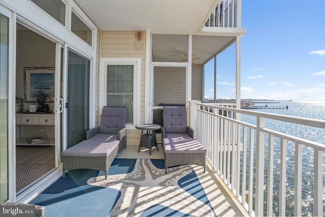 balcony with a water view