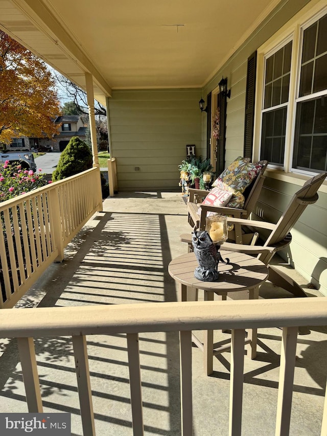 view of patio featuring covered porch