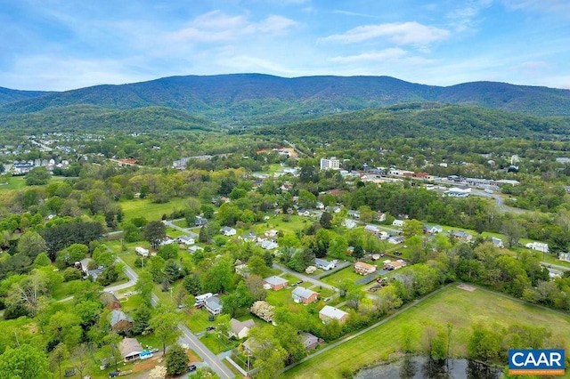 aerial view featuring a mountain view