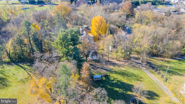 bird's eye view with a rural view