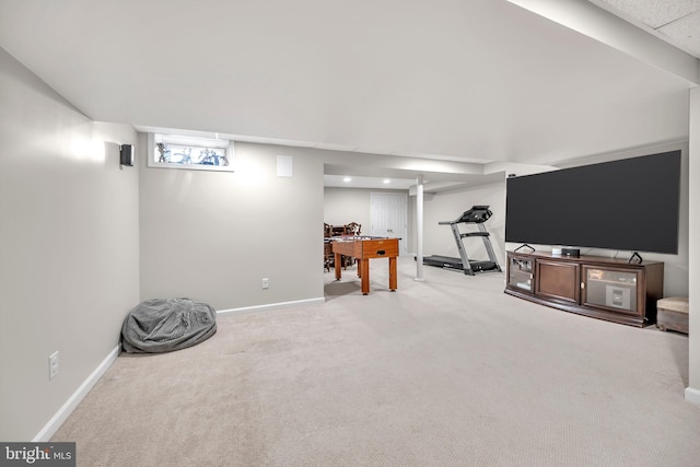 interior space featuring carpet flooring