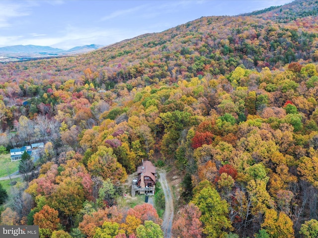 831 Stephens Ln, Fort Valley, VA 22652 - bird's eye view of a heavily wooded area and a mountain backdrop