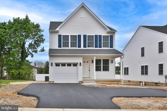 view of property with a garage