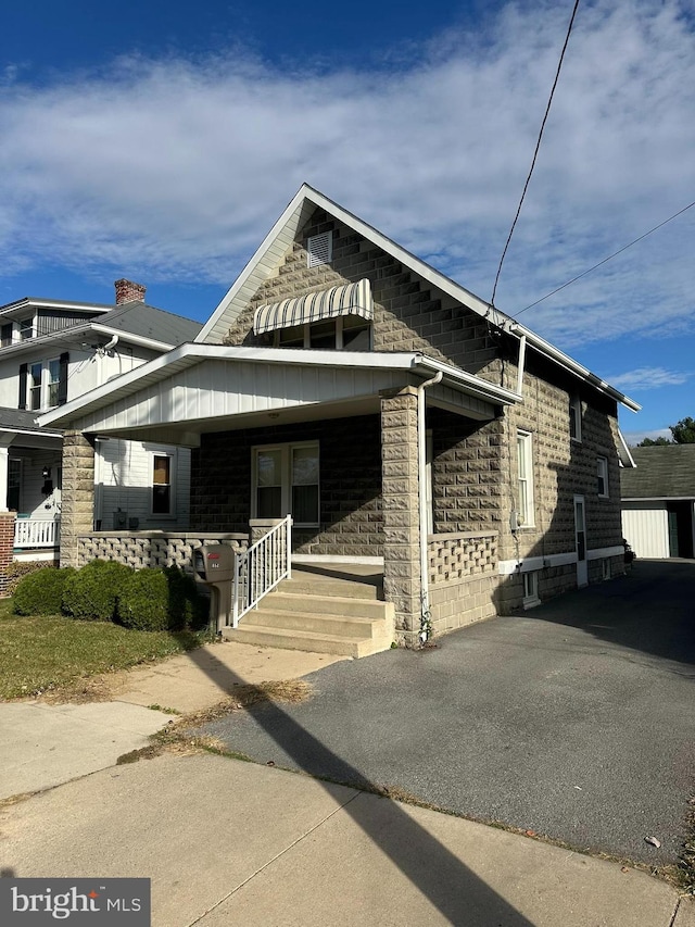 view of front of home with a porch