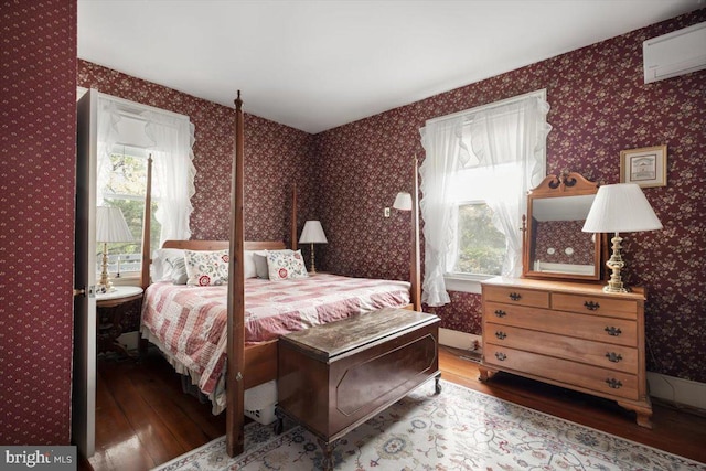 355 Orchard Dr, Mount Jackson, VA 22842 - bedroom featuring wood-type flooring and wallpapered walls