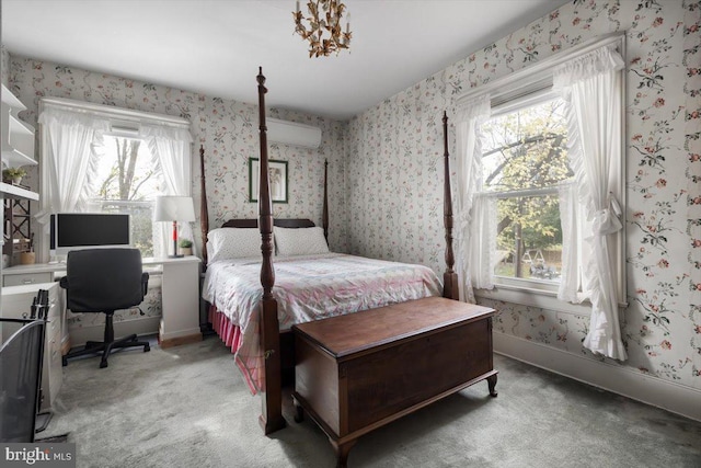 355 Orchard Dr, Mount Jackson, VA 22842 - carpeted bedroom featuring multiple windows, wallpapered walls, and baseboards
