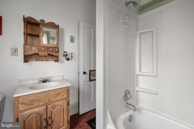 bathroom with vanity and shower / bathtub combination