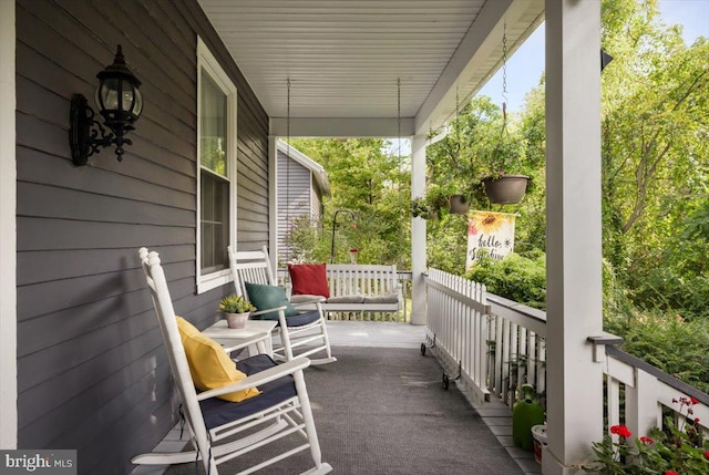 view of patio featuring covered porch