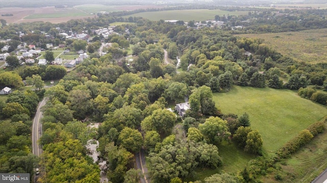 aerial view featuring a rural view