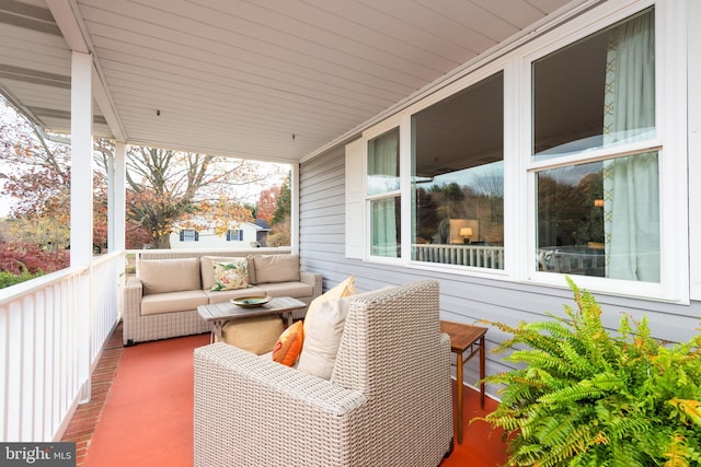 exterior space featuring outdoor lounge area