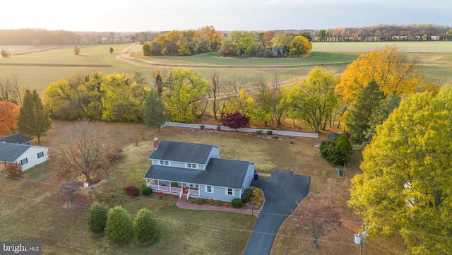 bird's eye view with a rural view