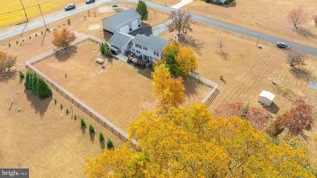 drone / aerial view featuring a rural view