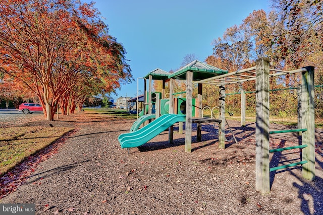 view of jungle gym