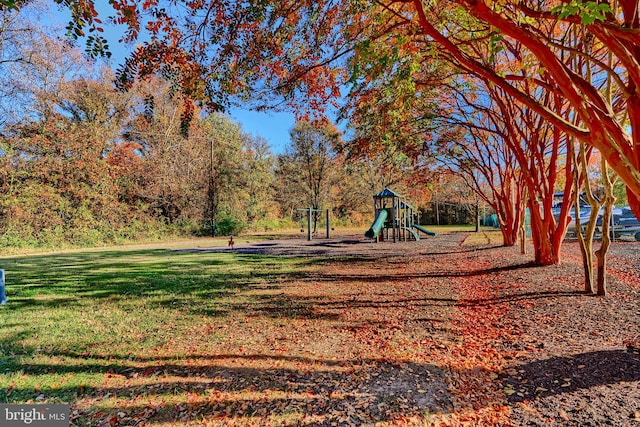 view of yard featuring a playground