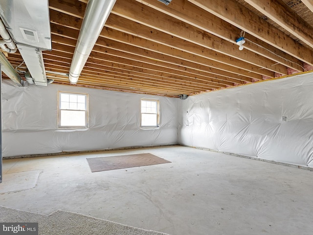 basement featuring plenty of natural light