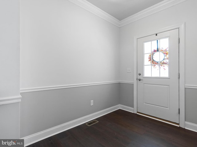 240 Baldy Ln, Middletown, DE 19709 - entryway with dark wood-style floors, crown molding, and baseboards