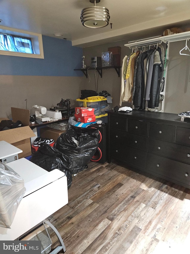 bedroom featuring wood-type flooring