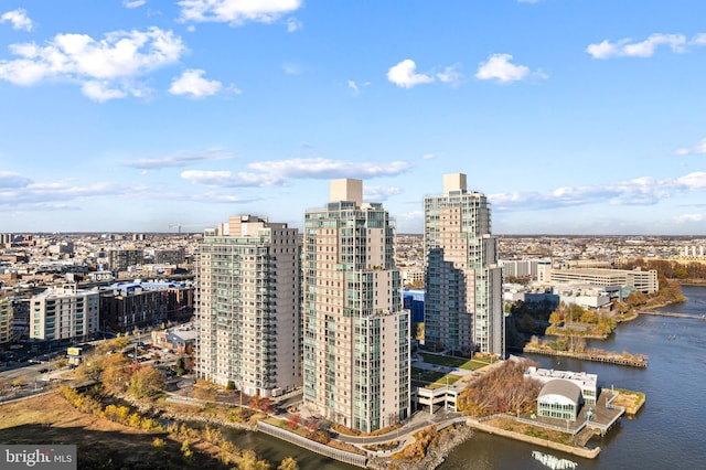 city view featuring a water view