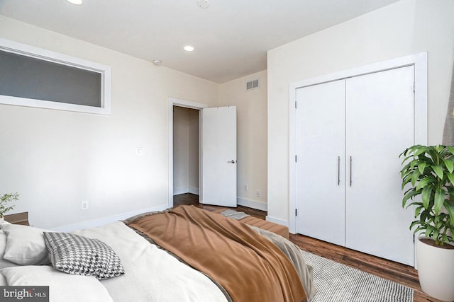 1538 Ogden St Unit 2A, Philadelphia, PA 19130 - bedroom featuring a closet, wood finished floors, visible vents, recessed lighting, and baseboards