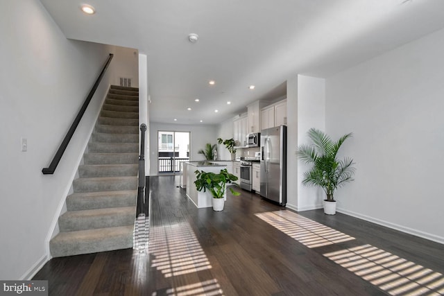 interior space featuring dark hardwood / wood-style floors