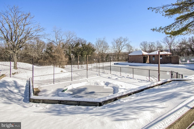 view of yard covered in snow