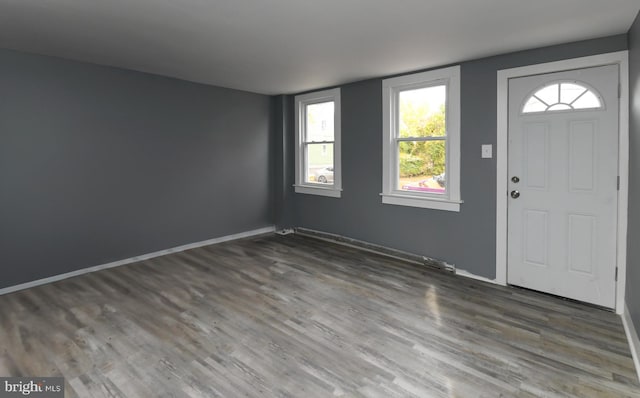 entrance foyer with dark hardwood / wood-style floors