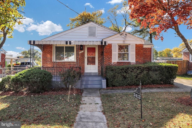 view of bungalow-style home