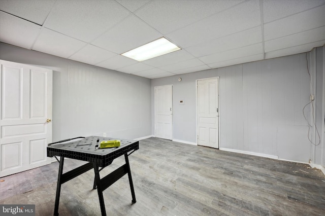 1612 N 54th St, Philadelphia, PA 19131 - playroom with a paneled ceiling, wood finished floors, and baseboards