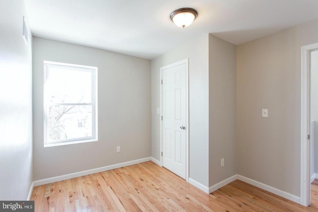 unfurnished bedroom featuring light hardwood / wood-style floors