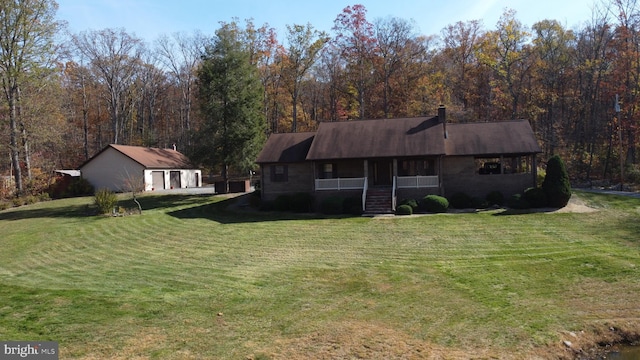 exterior space with a front lawn