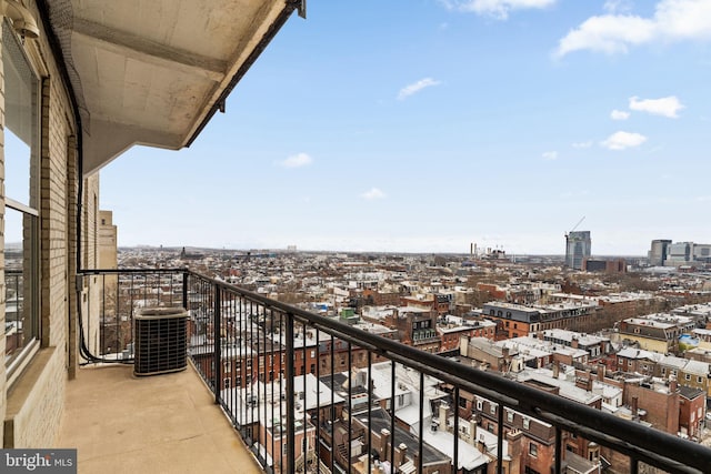 balcony with central AC unit