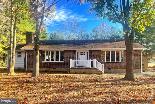 view of single story home