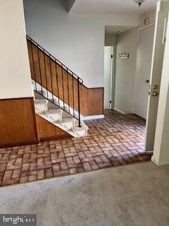 interior space with wooden walls