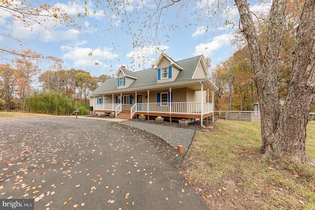 view of front of home with a porch