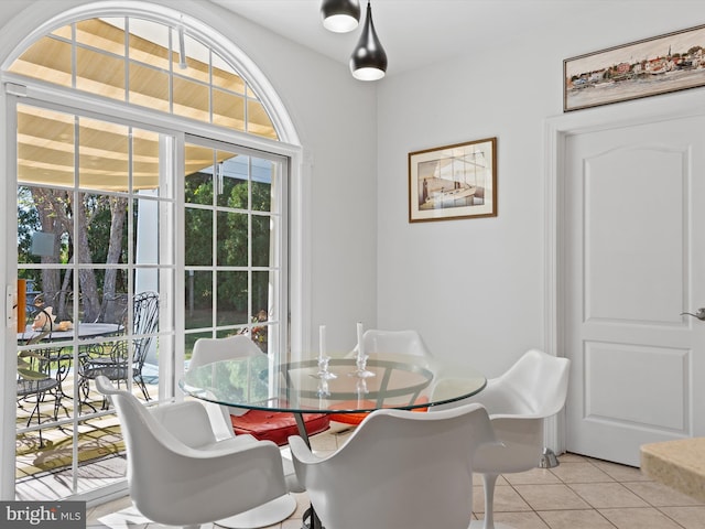 view of tiled dining area