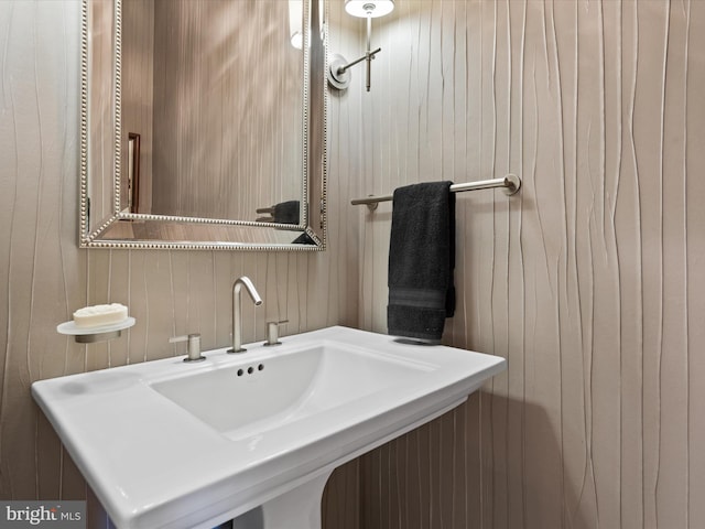 9 Glade Farm Dr, Rehoboth Beach, DE 19971 - bathroom with wooden walls and a sink