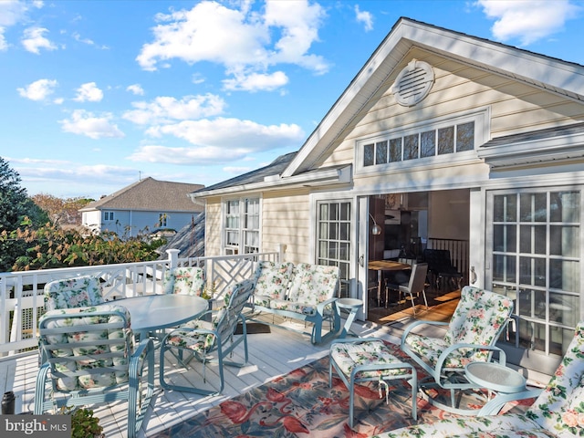 9 Glade Farm Dr, Rehoboth Beach, DE 19971 - wooden terrace with outdoor dining space