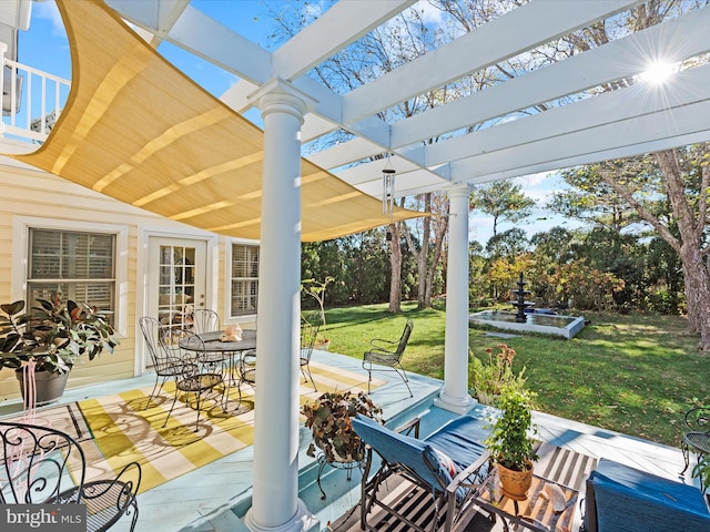 view of patio / terrace with a pergola