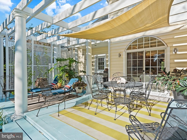 view of patio with a pergola