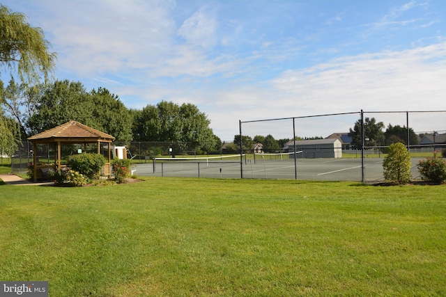 9 Glade Farm Dr, Rehoboth Beach, DE 19971 - view of yard featuring a tennis court and a gazebo