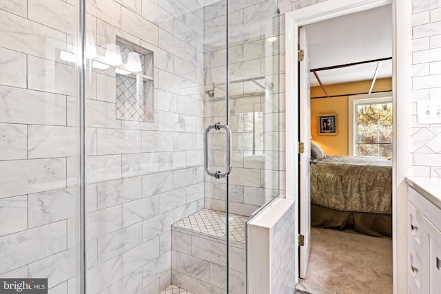 bathroom with an enclosed shower