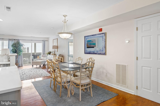 dining room with wood-type flooring