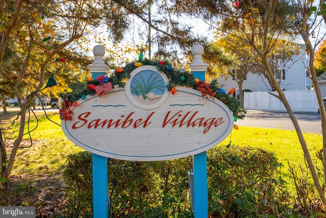 view of community sign